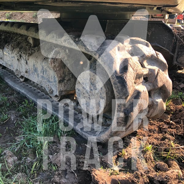 Rubber track 300X52,5X86N mounted on machine